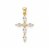 Gold Filled 18K Elegant Marquise Cross Pendant (A372)