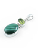 Malachite & Peridot Sterling Silver Pendant