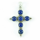 Lapis Cross Sterling Silver Pendant