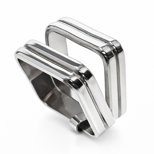 Hinged Grooved Box Sterling Silver Ring
