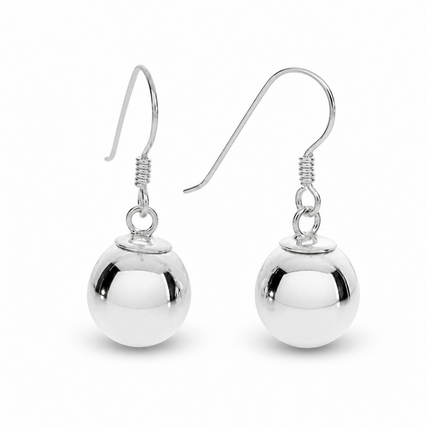 Ball Drop 10mm Sterling Silver Earring