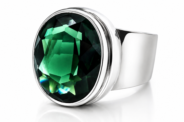 Green Quartz .925 Sterling Silver Ring