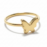 Gold Plated Midi Butterfly Sterling Silver Ring
