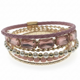 Multi Layer Charm bead Bangles White