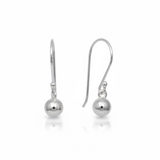 Ball Drop 4mm Sterling Silver Earrings