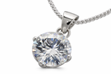Cubic Zirconia Round .925 Sterling Silver Pendant - Essentially Silver Jewelry