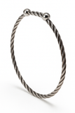 Swirled Sterling Silver Bangle Ball Ends