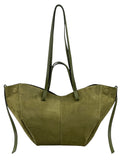 Italian Oversized Suede Leather Shopper Bag