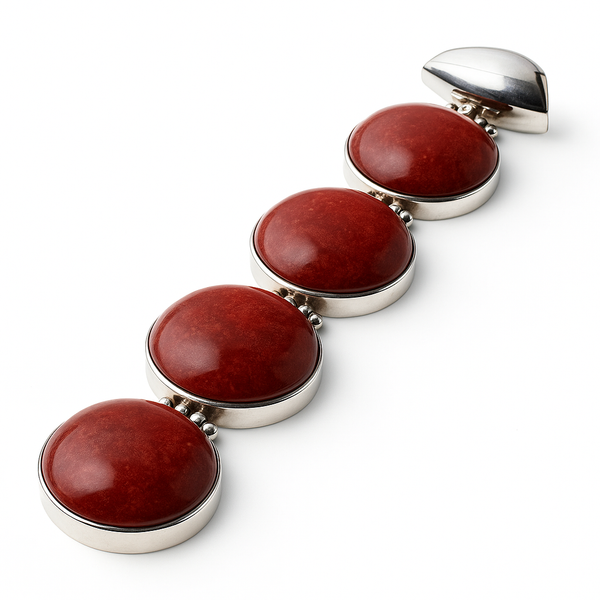 Red Coral Sterling Silver Pendant
