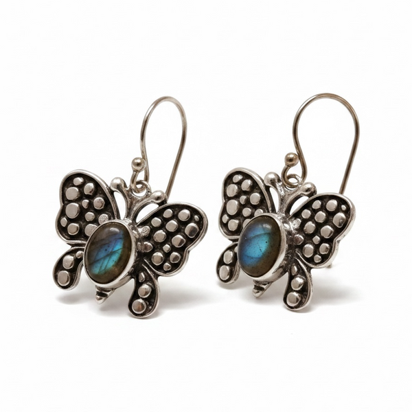 Labradorite Sterling Silver  Butterfly Earrings