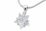 Star Cubic Zirconia Sterling Silver Pendant - Essentially Silver Jewelry