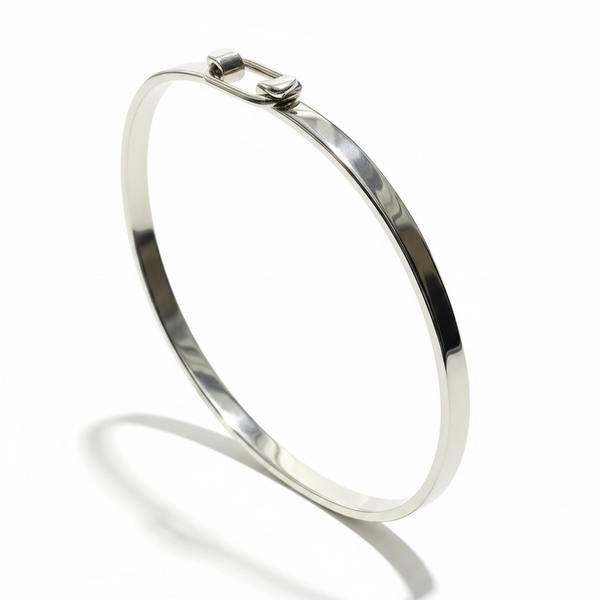 Hook Catch Sterling Silver Bangle
