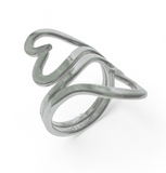 Wire Double Hear Wrap Sterling Silver Ring
