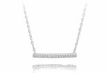 A Sterling Silver Bar Cubic Zirconia Necklace