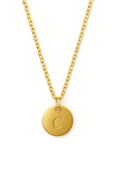 Gold plated Sterling Silver 18” Chain Necklace with Inital Tag (choose one)