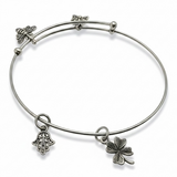 Charm Sterling Silver Expandable Bangle