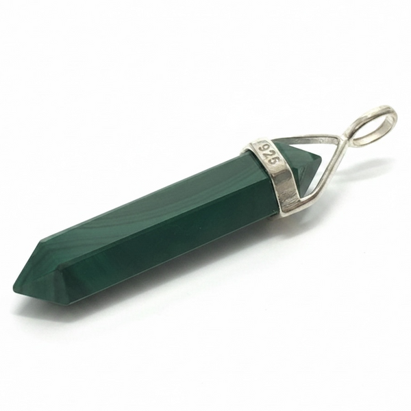 Crystal Malachite Double Terminated Pendant