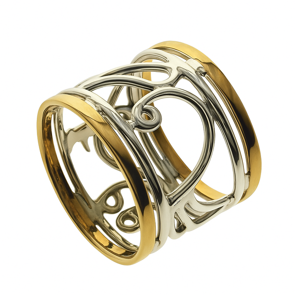 Sterling Silver & Brass Lace Ring