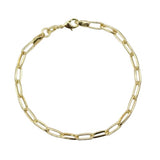Gold 18 K Filled 3mm Paper Clip Link Bracelet (I427)