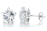 Star Cubic Zirconia Sterling Silver Studs