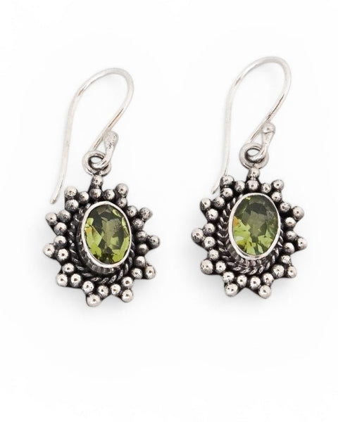 Peridot .925 Sterling Silver Drop Earrings