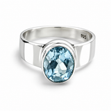 Blue Topaz Sterling Silver Ring