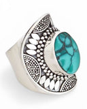 Turquoise Shield Sterling Silver Ring
