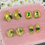 Earrings, 18K Gold Plated Brass