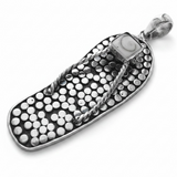 Thong Silver Dotted Pendant with Shell Center
