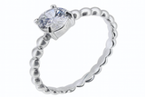 Cubic Zirconia Stackable Sterling Silver Ring
