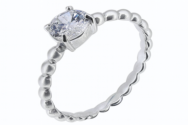 Cubic Zirconia Stackable Sterling Silver Ring