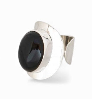 Onyx Sterling Silver Wrap Ring