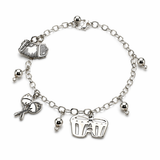 Musical .925 Sterling Silver Charm Bracelet