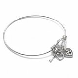 Sterling Silver Charm Bangle - 61mm