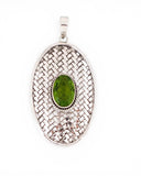 Peridot Weaved Sterling Silver Pendant