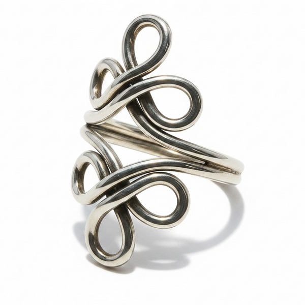 Wire Flower Sterling Silver Ring