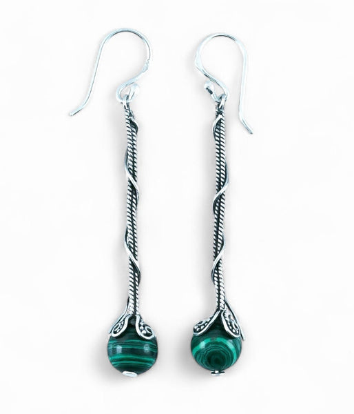 Malachite Sterling Silver Earrings