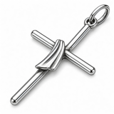 Cross Sashed Sterling Silver Pendant