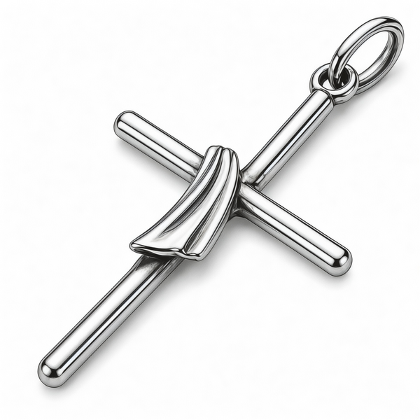 Cross Sashed Sterling Silver Pendant