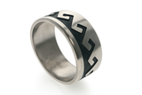 Oxidised Wave Squares Sterling Silver Ring