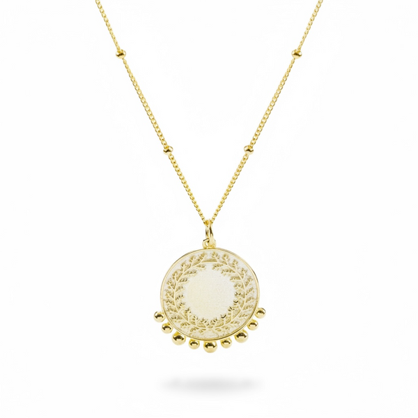 Gold plated sterling silver peace necklace