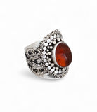 Amber Sterling Silver Ring