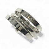 Hinged Three Tier Sterling Silver Ring