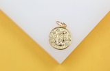 Gold Filled 18K Coin Disc Medallion Zodiac Horoscope Charm Pendant
