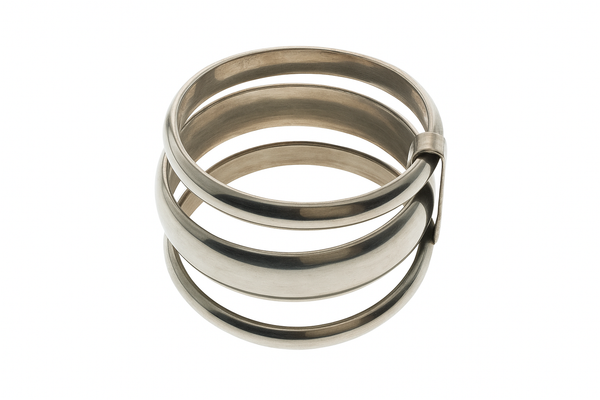 Hinged Three Tier Sterling Silver Ring