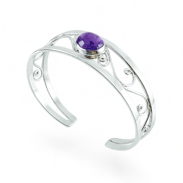 Amethyst Sterling Silver Cuff