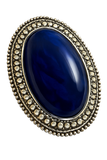 Paua Dyed Blue Sterling Silver Framed Ring