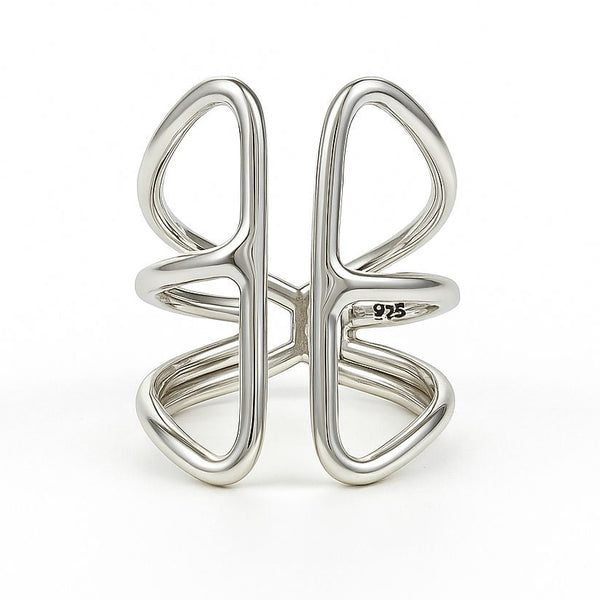 Wired Vest Wrap Sterling Silver Ring