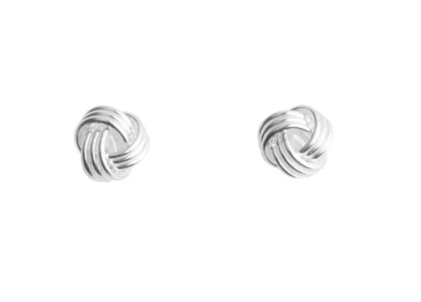 Knot 6mm Wire Sterling Silver Earrings