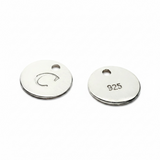Initial Tag Sterling Silver Pendant 8mm (Choose A–Z)